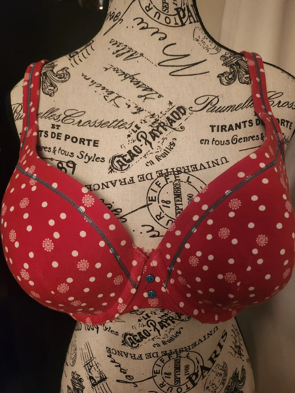 Women’s Polka Dot Underwire Bra - Red